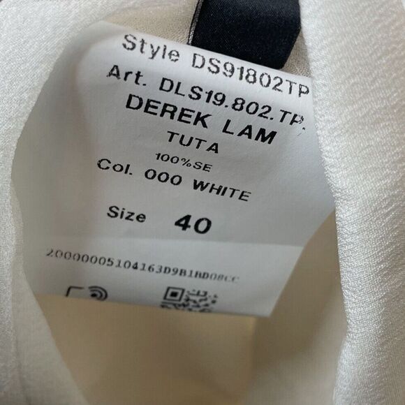 DEREK LAM Tuta Romper Women 4 Ivory Button Front NEW 100% Silk - Picture 14 of 15